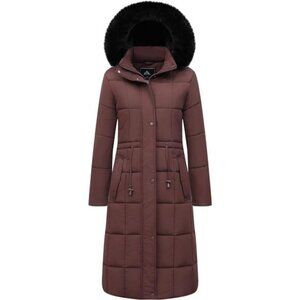 Women's Winter Coat Long Waterproof Parka - Warm Brown